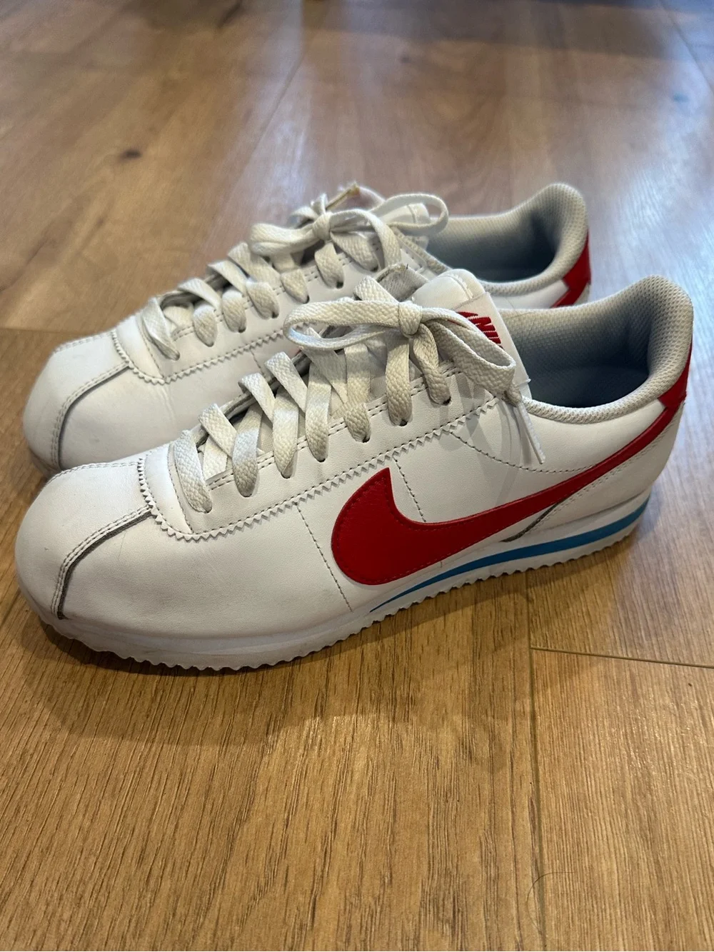 Nike Classic Cortez Leather Forest Gump White Red Lace Up
